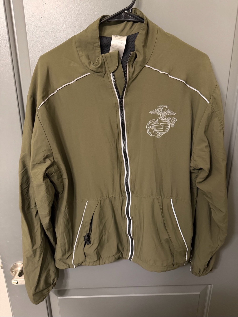 USMC Marine Corps Running Jacket Men’s Small Short Olive Green Military PT
